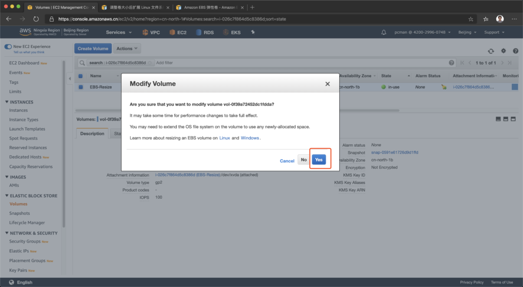 AWS 调整EC2的EBS磁盘和分区大小 亚马逊云 第6张